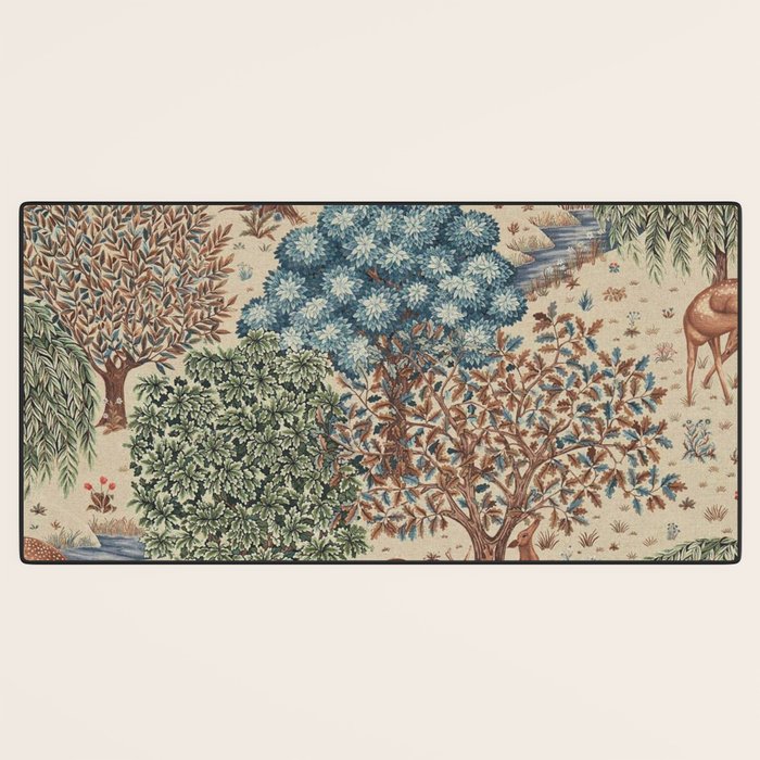 William Morris The Brook Cream Linen Woodland Desk Mat Gallery Image 3