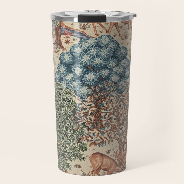 William Morris The Brook Cream Linen Woodland Travel Mug Gallery Image 1