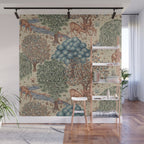William Morris The Brook Cream Linen Woodland Wall Mural Gallery Image 1