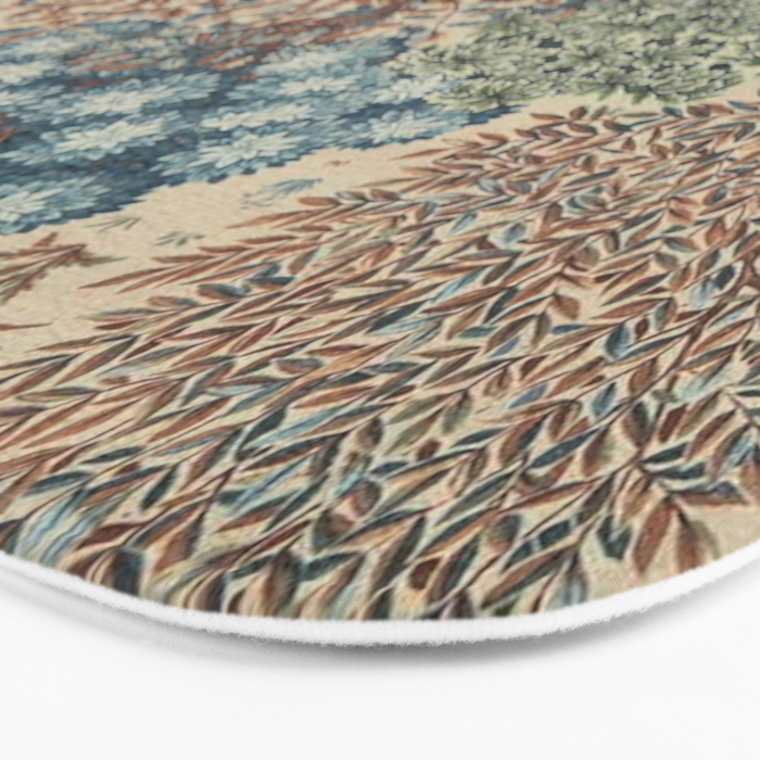 William Morris The Brook Cream Linen Woodland Bath Mat Gallery Image 3