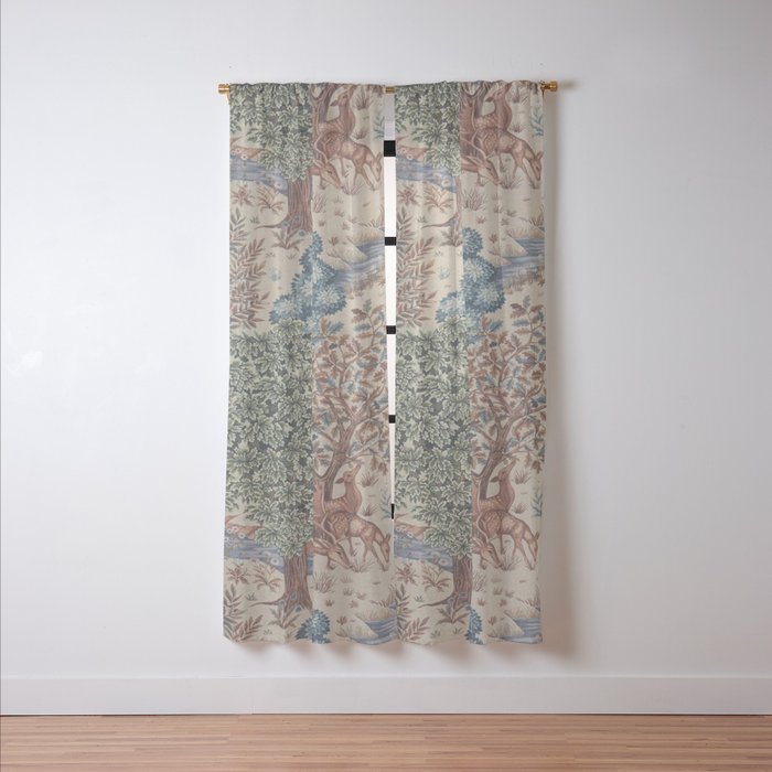 William Morris The Brook Cream Linen Woodland Window Curtain Gallery Image 2