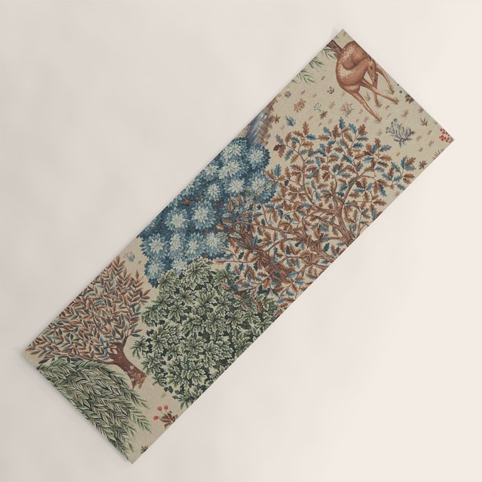 William Morris The Brook Cream Linen Woodland Yoga Mat Gallery Image 1