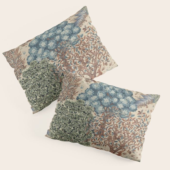 William Morris The Brook Cream Linen Woodland Pillow Sham Gallery Image 1