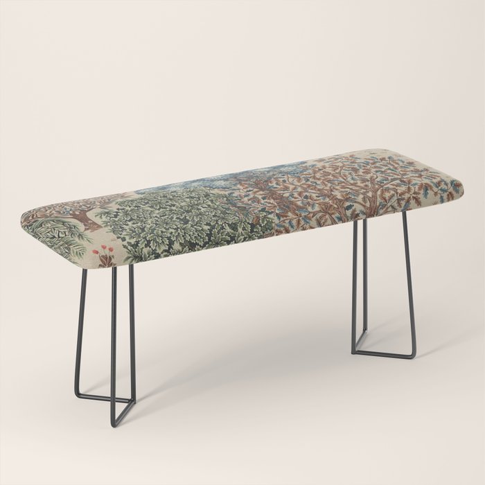 William Morris The Brook Cream Linen Woodland Bench Gallery Image 1