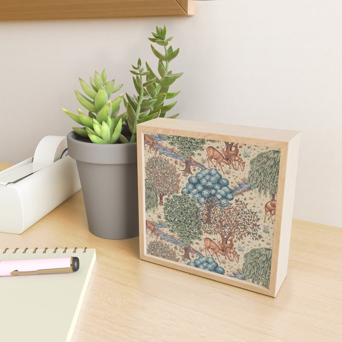 William Morris The Brook Cream Linen Woodland Mini Art Print Gallery Image 2