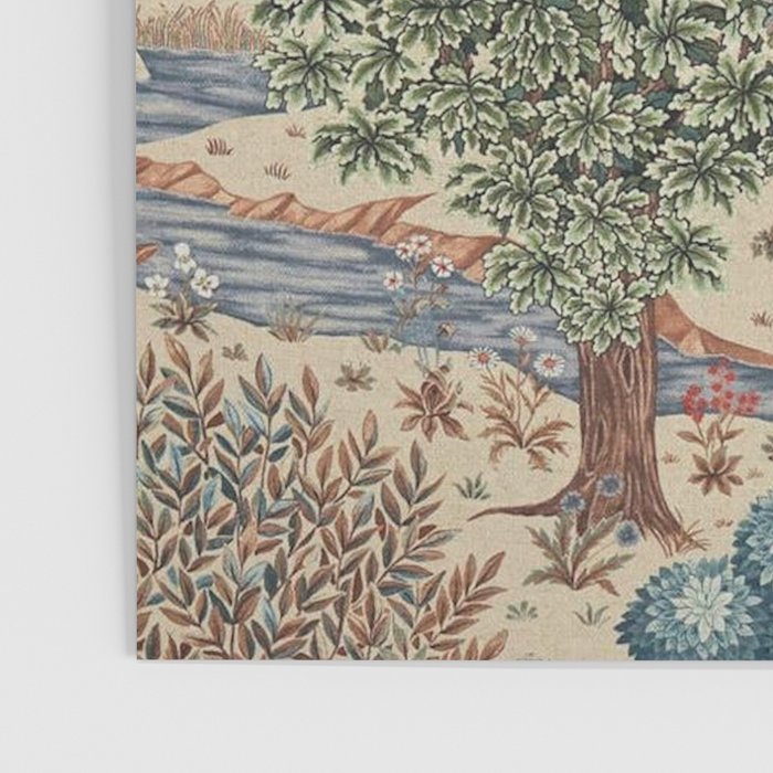 William Morris The Brook Cream Linen Woodland Poster Gallery Image 3