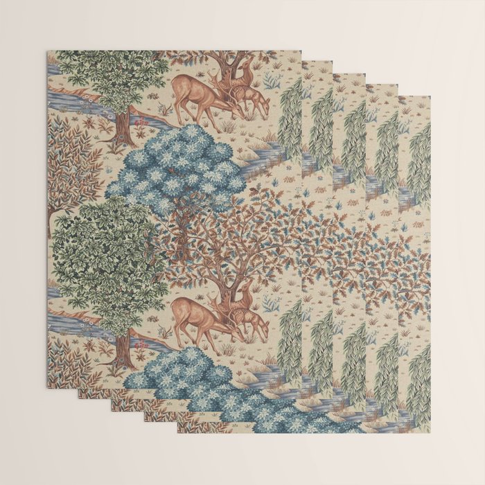 William Morris The Brook Cream Linen Woodland Wrapping Paper Gallery Image 3