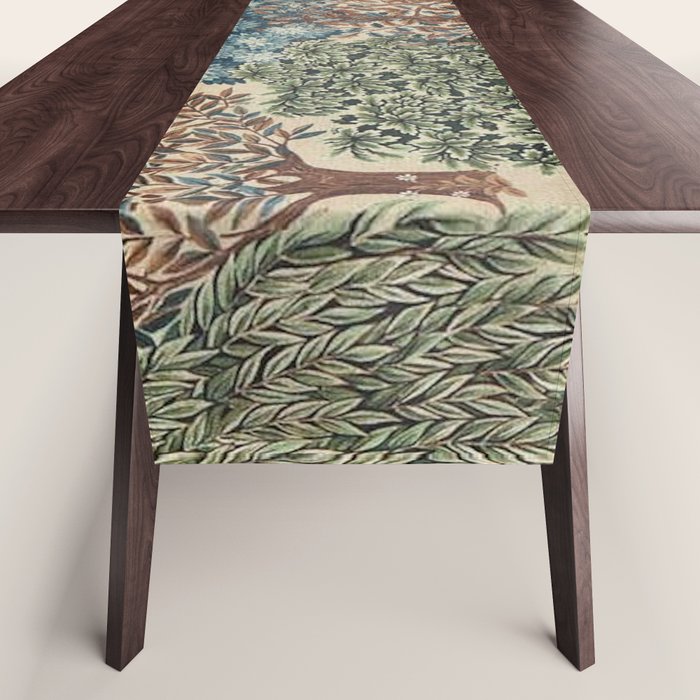 William Morris The Brook Cream Linen Woodland Table Runner Gallery Image 1
