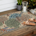 William Morris The Brook Cream Linen Woodland Outdoor Rug Gallery Image 2