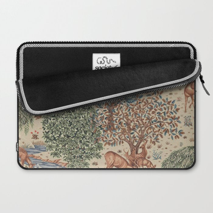 William Morris The Brook Cream Linen Woodland Laptop Sleeve Gallery Image 2