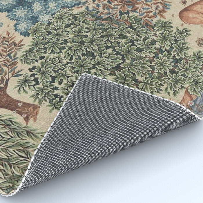 William Morris The Brook Cream Linen Woodland Rug Gallery Image 4