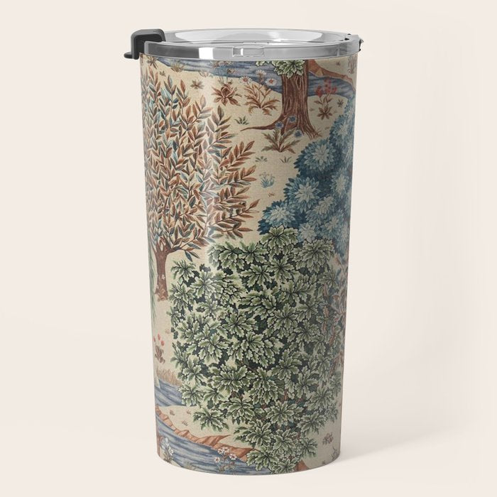 William Morris The Brook Cream Linen Woodland Travel Mug Gallery Image 3