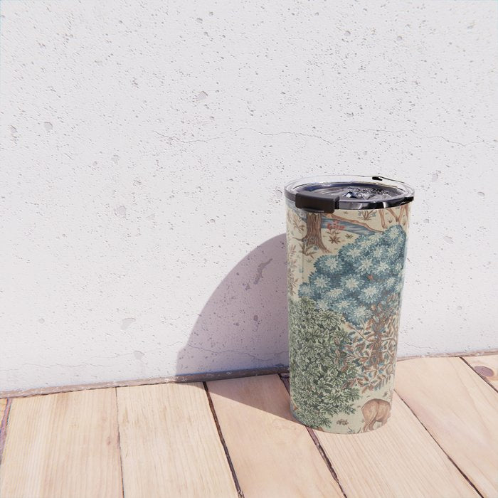 William Morris The Brook Cream Linen Woodland Travel Mug Gallery Image 4