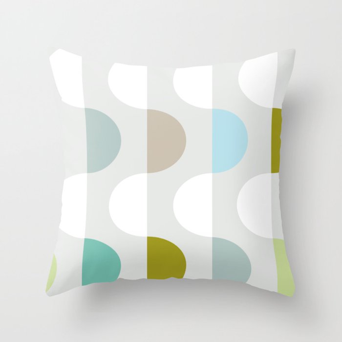 City life facade 2 soft grey Throw Pillow Gallery Image 6