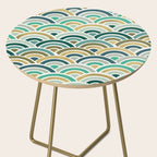Japanese Seigaiha Wave â Mint & Gold Side Table Gallery Image 2