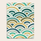 Japanese Seigaiha Wave â Mint & Gold Notebook Gallery Image 4