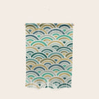 Japanese Seigaiha Wave â Mint & Gold Wall Hanging Gallery Image 1