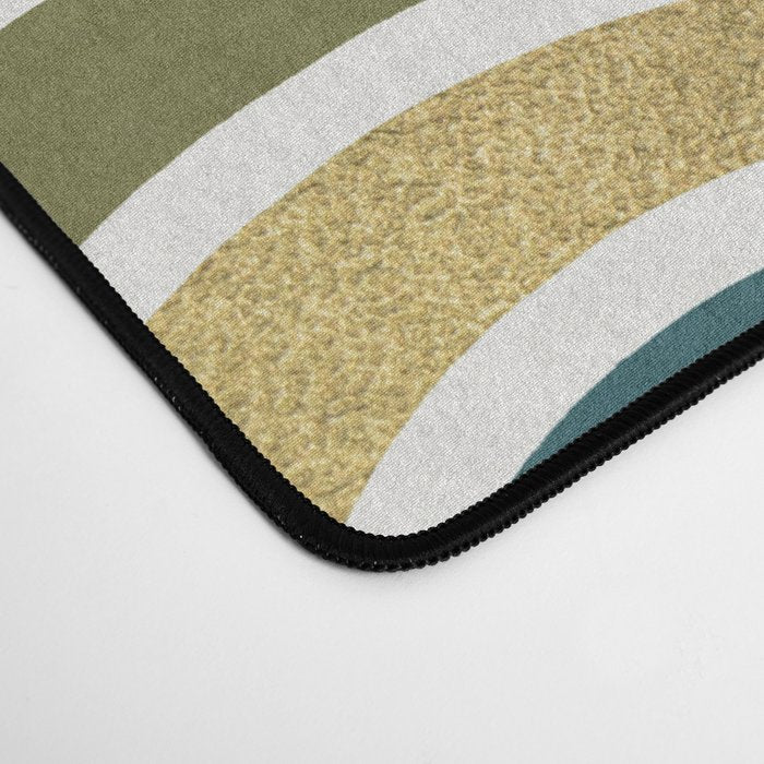 Japanese Seigaiha Wave â Mint & Gold Desk Mat Gallery Image 4