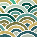 Japanese Seigaiha Wave â Mint & Gold Coffee Mug Gallery Image 2