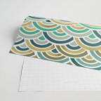Japanese Seigaiha Wave â Mint & Gold Wrapping Paper Gallery Image 2