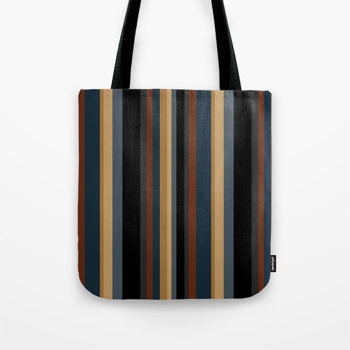 Classic Stripes V - Dark Vintage  Tote Bag Gallery Image 1