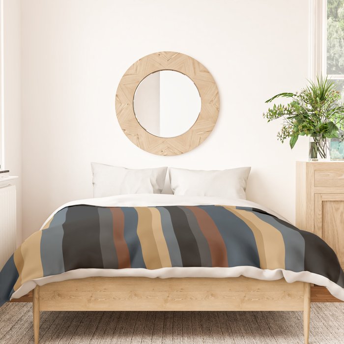 Classic Stripes V - Dark Vintage  Duvet Cover Gallery Image 3