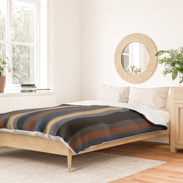 Classic Stripes V - Dark Vintage  Duvet Cover Gallery Image 2