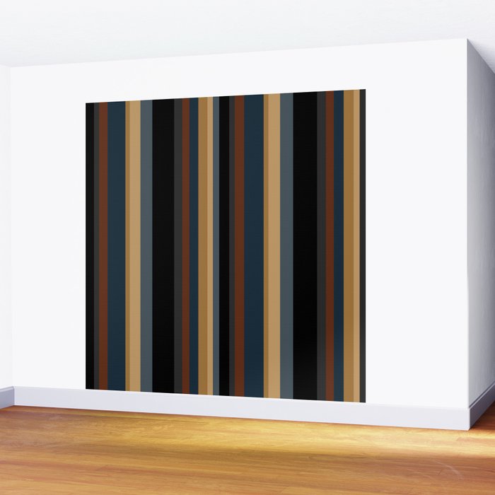 Classic Stripes V - Dark Vintage  Wall Mural Gallery Image 2