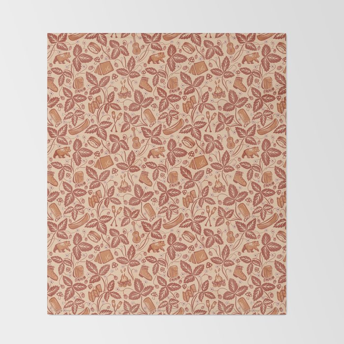 Summer Camping - Copper Peach Throw Blanket Gallery Image 2