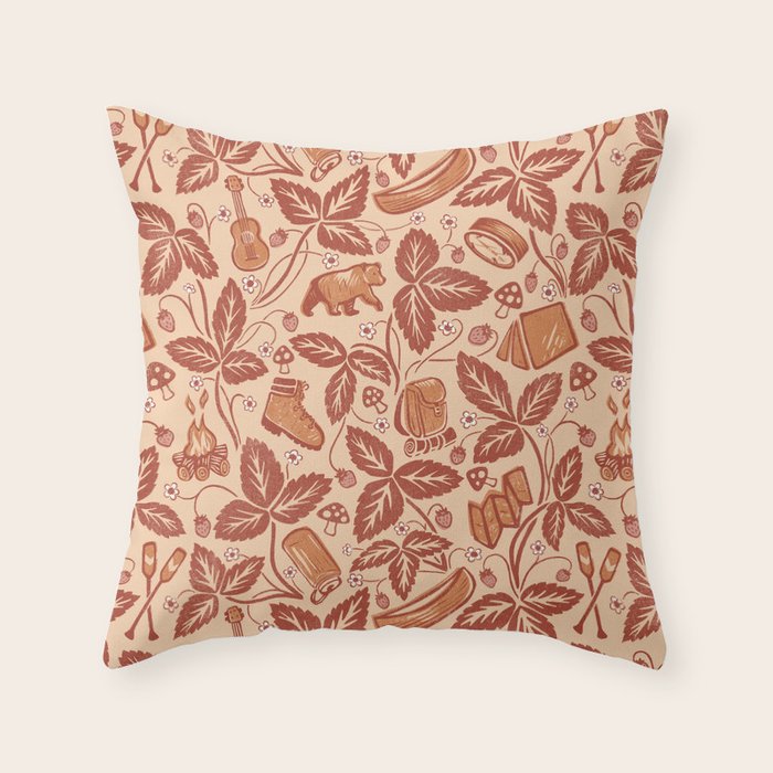 Summer Camping - Copper Peach Throw Pillow Gallery Image 6