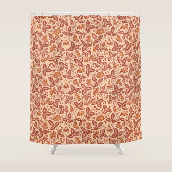 Summer Camping - Copper Peach Shower Curtain Gallery Image 1