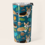 Corgi camping marshmallow roasting corgis outdoors nature dog lovers Travel Mug Gallery Image 2