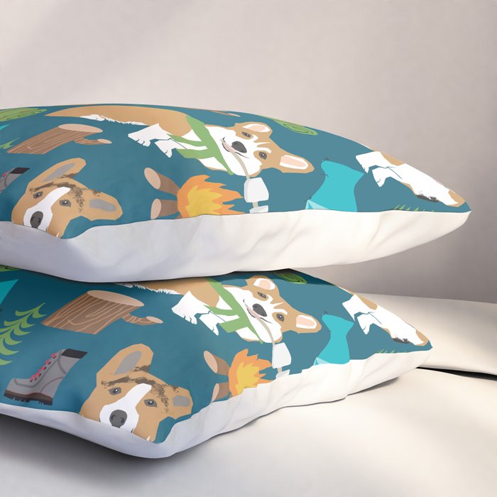 Corgi camping marshmallow roasting corgis outdoors nature dog lovers Pillow Sham Gallery Image 3