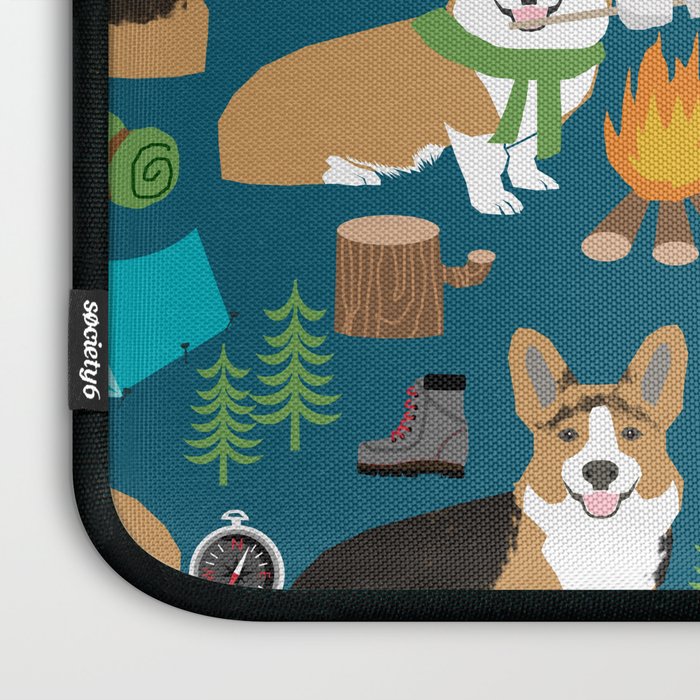 Corgi camping marshmallow roasting corgis outdoors nature dog lovers Laptop Sleeve Gallery Image 3