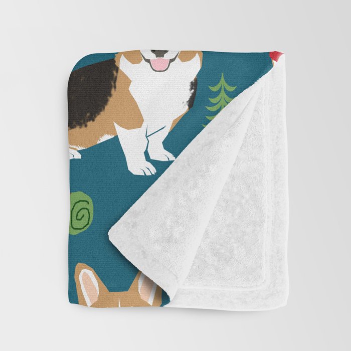 Corgi camping marshmallow roasting corgis outdoors nature dog lovers Throw Blanket Gallery Image 3
