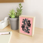Bold Leopard Art Print on Pink with Floral Accents - Modern Animal Wall Art Mini Art Print Gallery Image 2