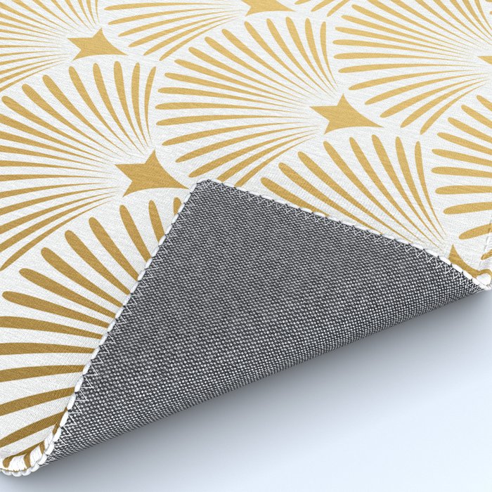 Art Deco Gold & White Gatsby Pattern Rug Gallery Image 4