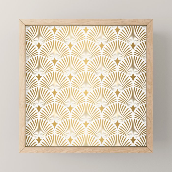 Art Deco Gold & White Gatsby Pattern Mini Art Print Gallery Image 1