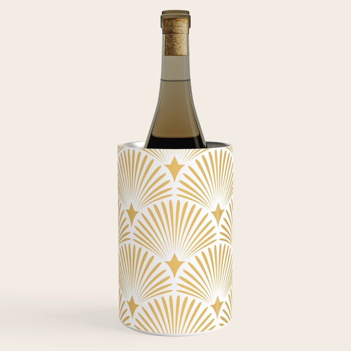 Art Deco Gold & White Gatsby Pattern Wine Chiller Gallery Image 1
