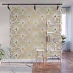 Art Deco Gold & White Gatsby Pattern Wall Mural Gallery Image 1