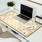 Art Deco Gold & White Gatsby Pattern Desk Mat Gallery Image 2