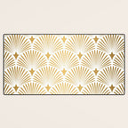 Art Deco Gold & White Gatsby Pattern Desk Mat Gallery Image 3