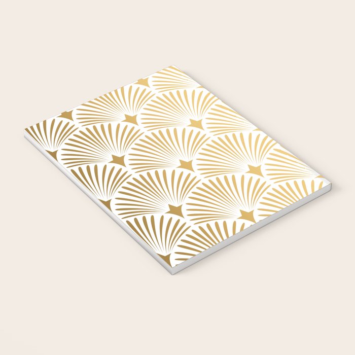 Art Deco Gold & White Gatsby Pattern Notebook Gallery Image 3