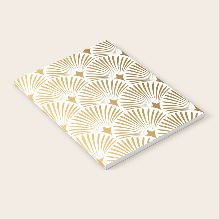 Art Deco Gold & White Gatsby Pattern Notebook Gallery Image 2