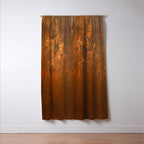 Earthy Rust Copper and Bronze Japandi Art Window Curtain Gallery Image 3
