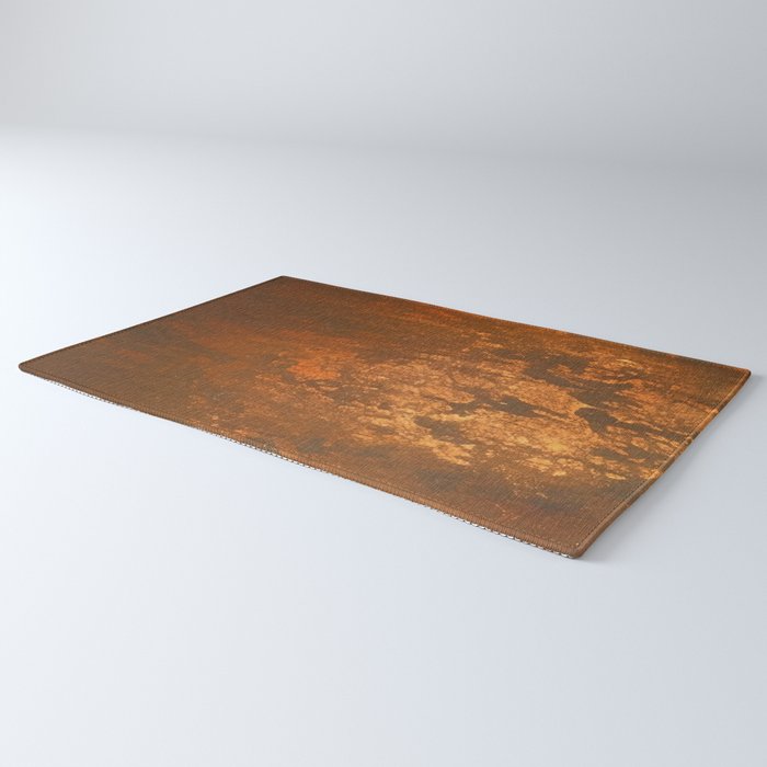 Earthy Rust Copper and Bronze Japandi Art Rug Gallery Image 3