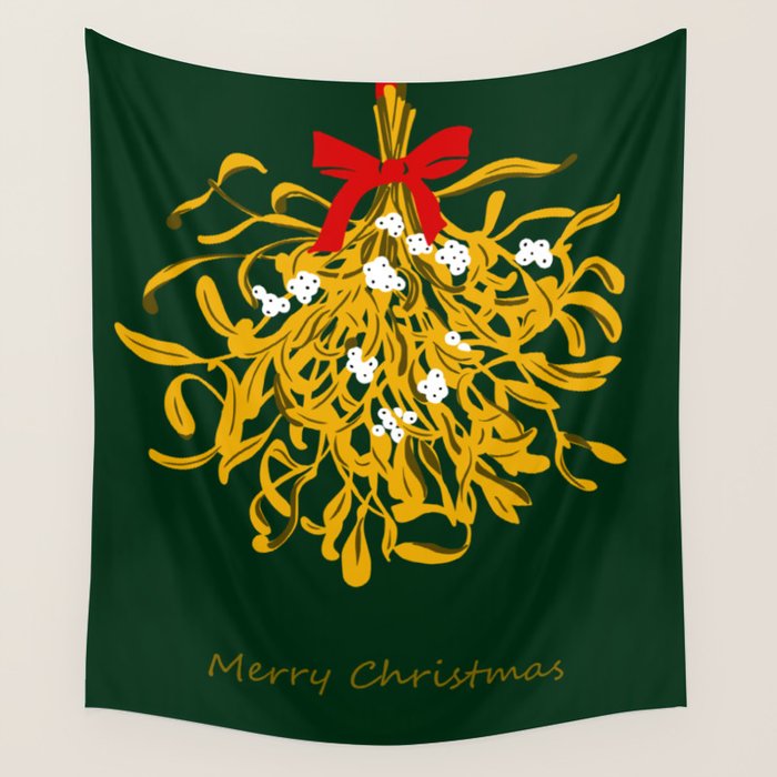 Mistletoe for Christmas Wall Tapestry Gallery Image 4