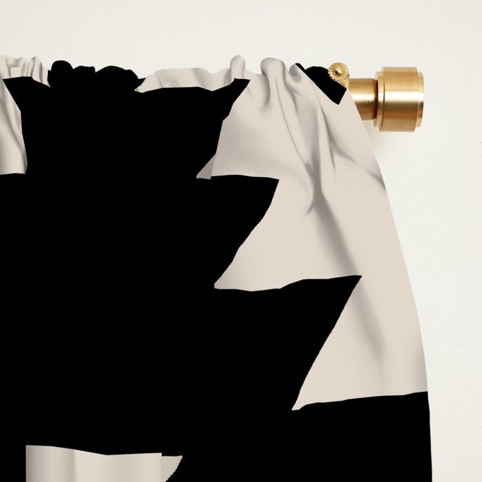 Southwestern Pattern 542 Black and Linen White Window Curtain Gallery Image 2