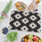 Southwestern Pattern 542 Black and Linen White Cutting Board Gallery Image 2