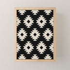 Southwestern Pattern 542 Black and Linen White Mini Art Print Gallery Image 1
